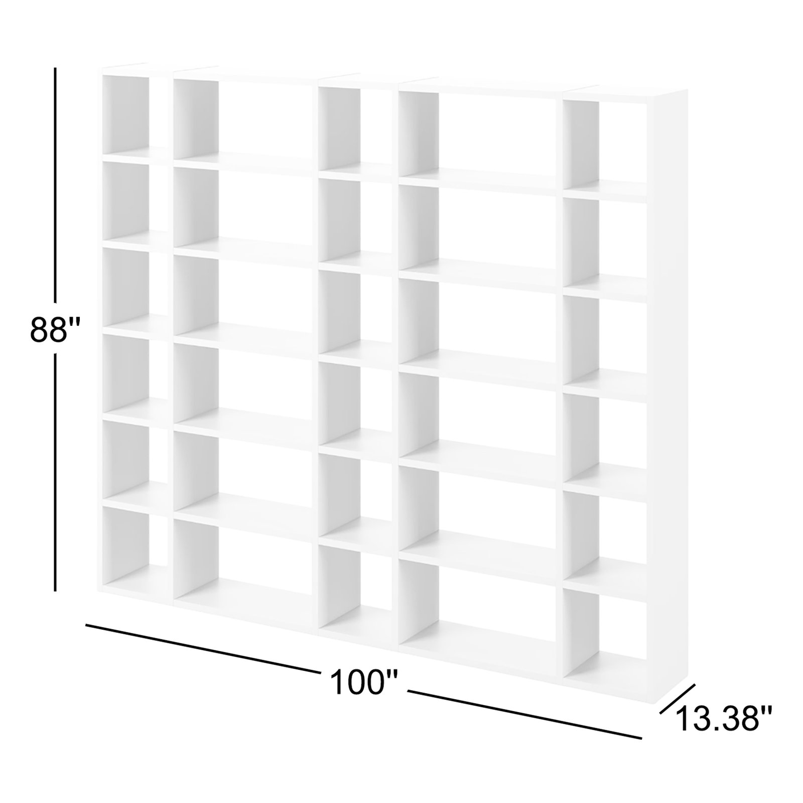 Araeya Wide Geometric Bookcase, Walnut