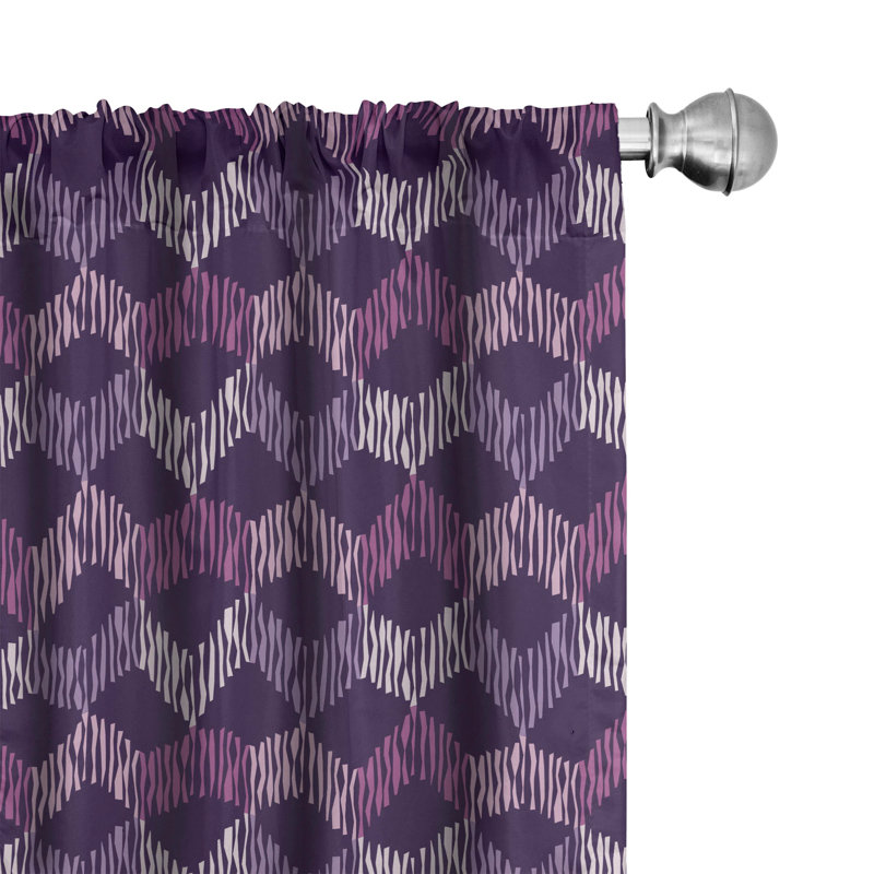 Geometric Semi-Sheer Rod Pocket Curtain Panels, 28" x 95"