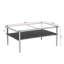 Table basse rectangulaire en verre gris avec pieds noirs et surface trempée pratique pour la vie-1989042220