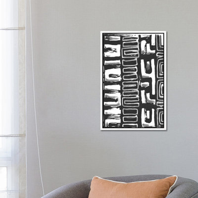 African Textile Woodcut I 1 Piece Wall Art on Canvas