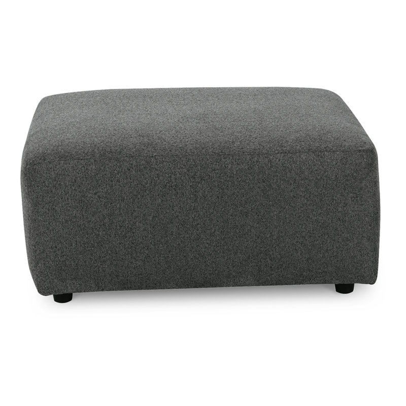 Felo Square Accent Ottoman, 39 Inch,  Polyester Cushioned, Gray