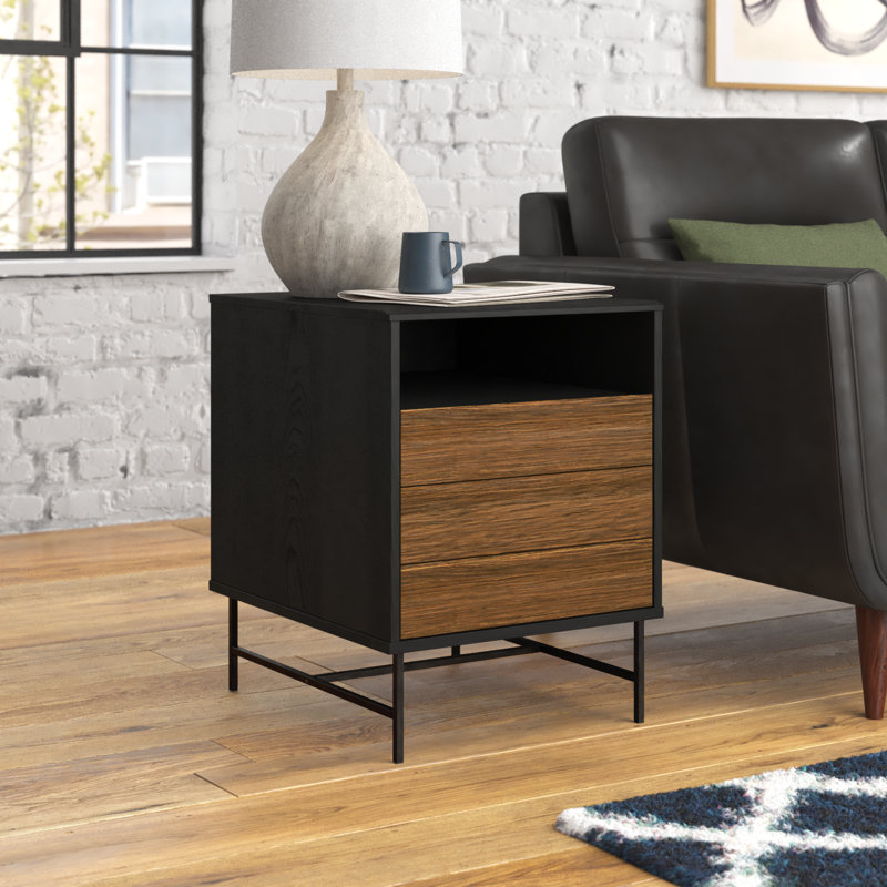 Reznor Nightfall Oak Square End Table with Open Cubby