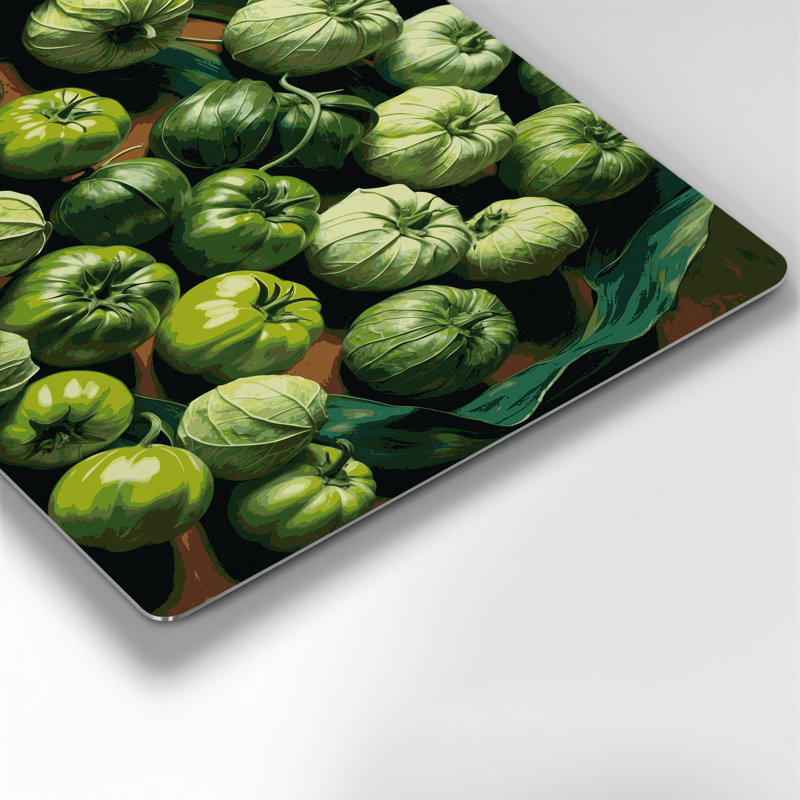 Art mural en métal légumes vert tomate, H 12 po x l 18 po