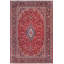 Tapis rouge vintage en laine noué à la main Kashan Rayne - 9 pi 3 po x 13 pi 8 po