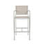 Tabourets 29,50 "avec structure en aluminium antirouille argenté, filet gris, ensemble de 2