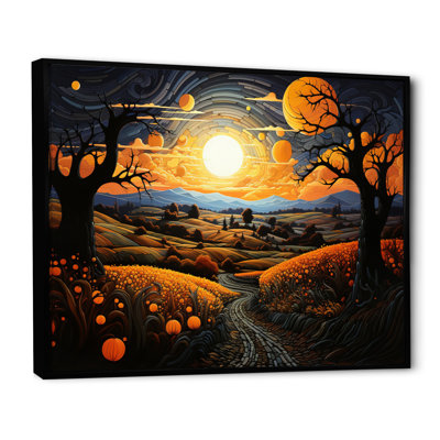 «Countryside the Pumpkin Field II», reproduction sur toile