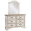 Commode double 6 tiroirs avec miroir Heraldas