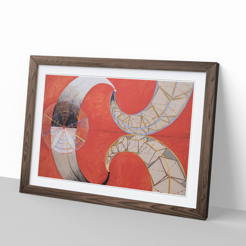 The Swan No.9 by Hilma Af Klint - Picture Frame Painting, 36cm H x 48cm W x 2cm D, Walnut Framed