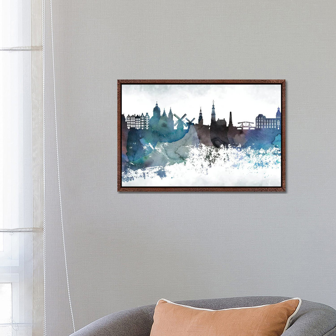 Sydney Pastel Skylines by WallDecorAddict - Floater Frame Gallery-Wrapped Canvas Giclée on Canvas