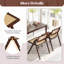 Ensemble de 2 chaises pliantes Bayou Breeze avec dossier en rotin tissé et structure en bois d'hévéa-1318593733