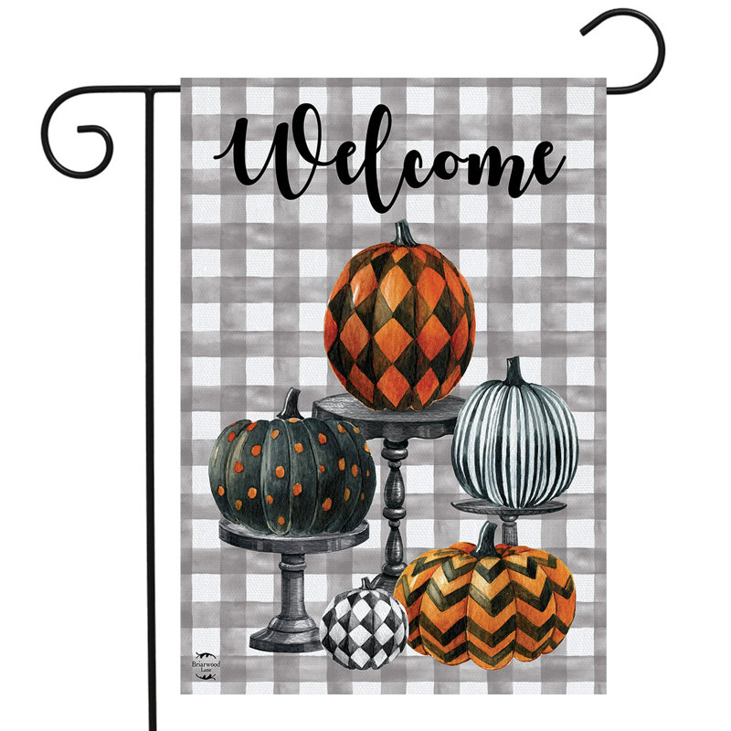 Pattern Painted Pumpkins Garden Flag