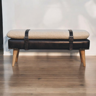 Solid Wood Bench with Nailhead Trim