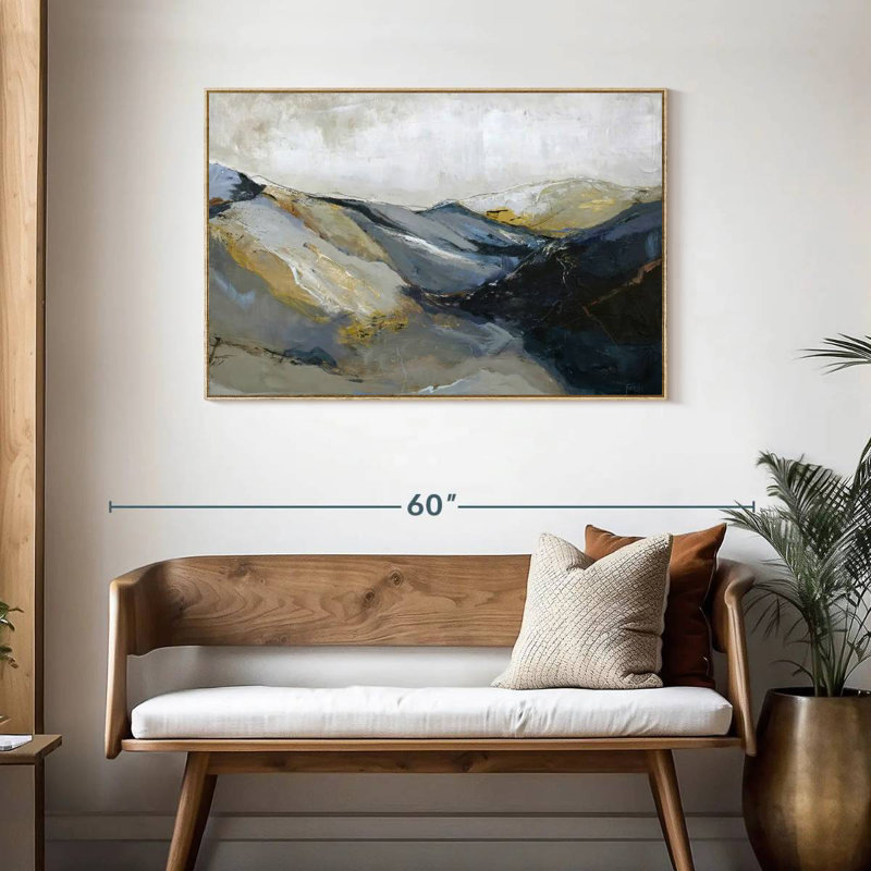 Out Line II, Floating Frame Natural Wood, 43" X 29"