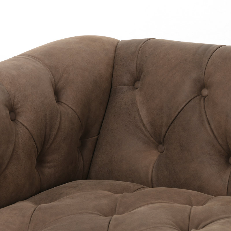 Maxx Sofa, Umber Gray Top Grain Leather, 95"