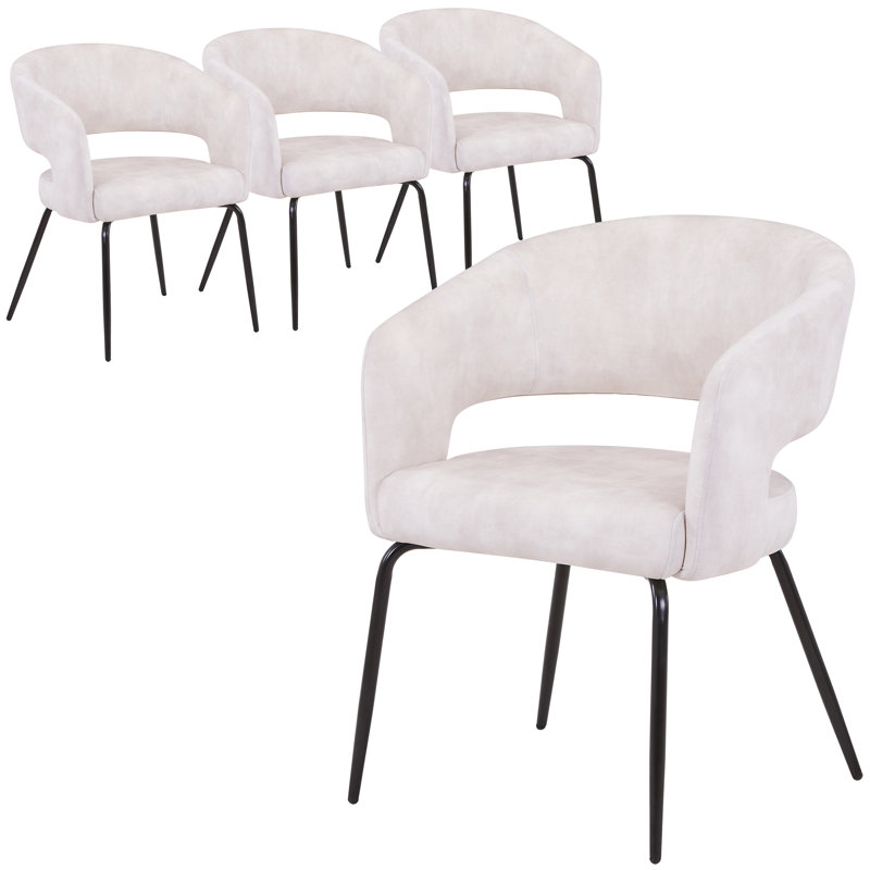 Ensemble de 4 chaises de salle à manger modernes Huda Series, Beige