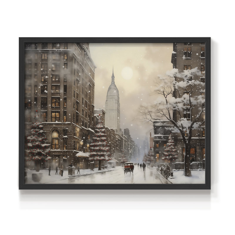 «Chirstmas Art» - CEC XXXII - Reproduction encadrée - Restickable, H 11 po x l 14 po, Noir, noir, noir, noir