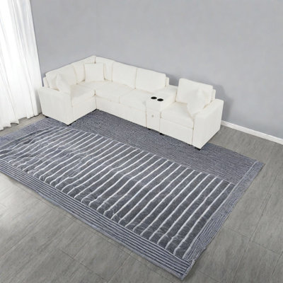 Space-saving Modular Sectionals With Storage, Premium Chenille, Modern Design For Living Room