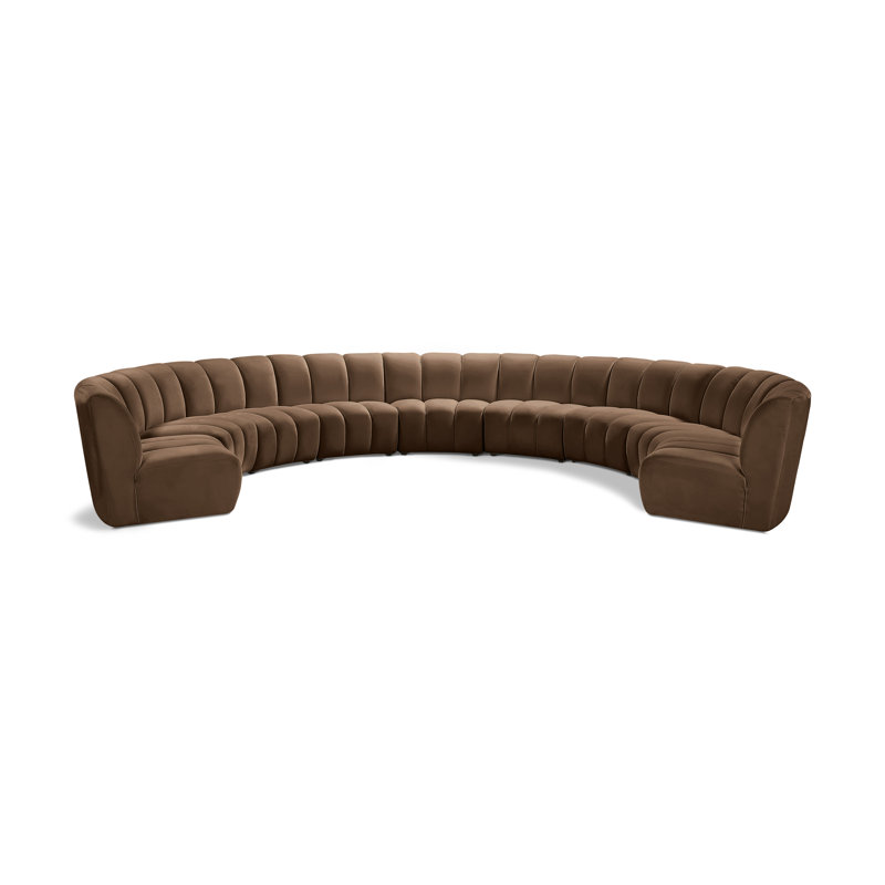 Canapé modulaire en velours Infinity, Velours brun, 9 pièces