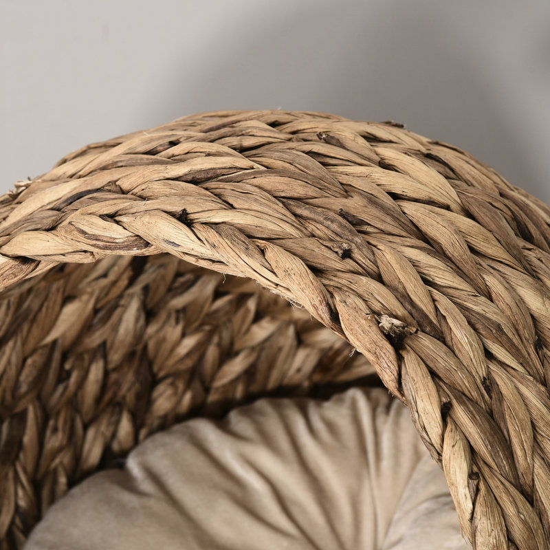 Lit surélevé pour chat avec coussin douillet et confortable, pour chats d'intérieur, H 23,5 po, brun