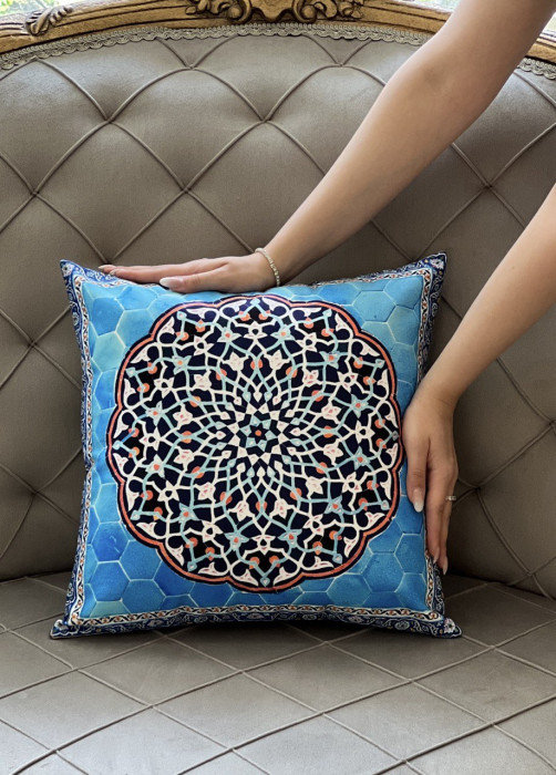 Square Accent Pillow, Light Blue