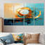 Golden Horizon - toile abstraite d'art mural, 4 pièces-106424263