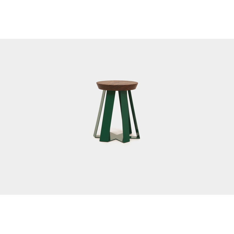 ARS Solid Wood Top End Table, Walnut, Green