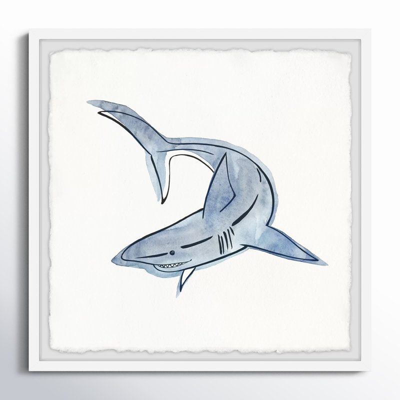 Triptyque famille shark, H 12 po x l 12 po x P 1,5 po