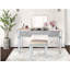 Bureau de coiffeuse en miroir avec tiroirs, ensemble de coiffeuse de chambre à coucher avec miroir et tabouret, coiffeuse rabattable pour chambre à coucher / salle de maquillage, bureau de travail pour femmes, ensemble de mobilier pour fille