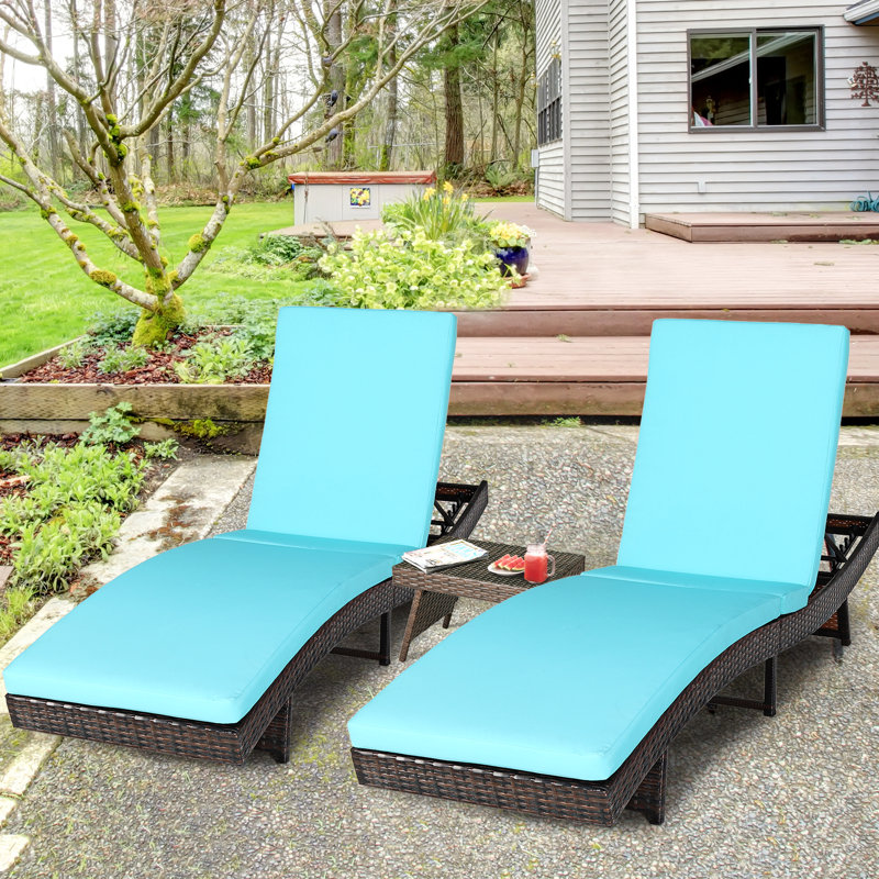 Lovingston Outdoor Wicker Chaise Lounge , Cushion Included