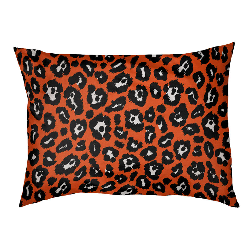 Coussin d'extérieur Indianapolis, Petit (l 18 po x P 28 po x H 4 po), Orange / blanc / noir