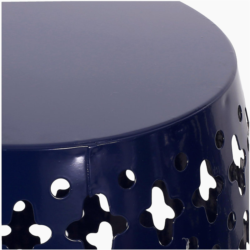 Table d'appoint en métal, lignes simples, précises, Marine