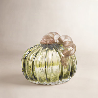 Crackle Glass Pumpkin Holiday Accent