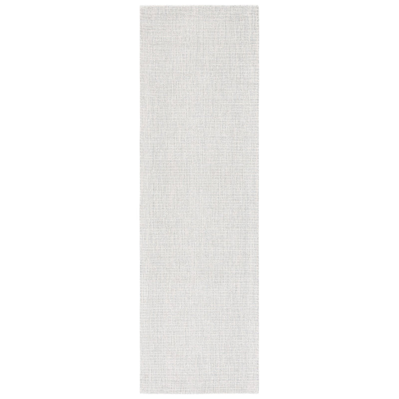Tapis abstrait en laine touffeté à la main, Tapis de couloir 2 pi 3 po x 10 pi