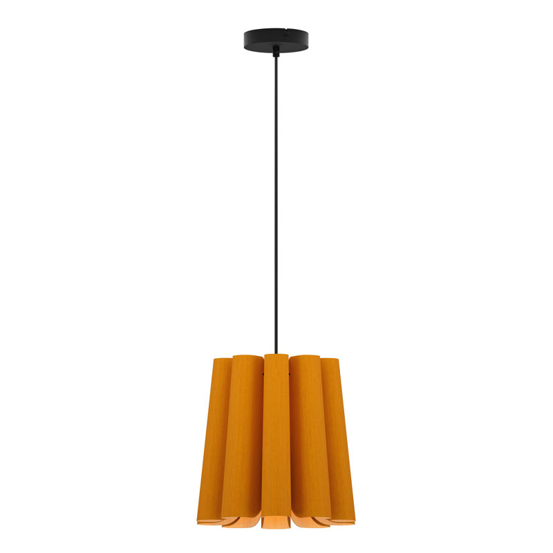 Luminaire suspendu tambour unique à 1 lumière Renata, Noir