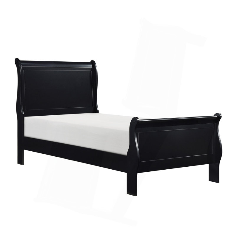 Lit traditionnel en bois de style Louis Philippe, Simple