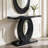 Modern Handcrafted Crushed Diamond Console Table, High Quality Multi-Scenario Entryway Table(Black), Mirror Not Included