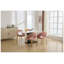 Chaise de salle à manger rose en tissu Teddy avec dossier ergonomique incurvé et pieds en métal doré-756714441
