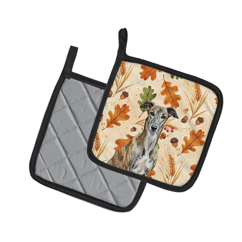 Paire de supports à casseroles Brindle Greyhound Heirloom Fall