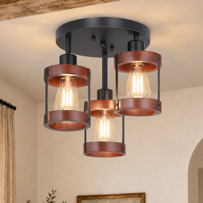 Plafonnier semi-encastré 3 lumières Farmhouse