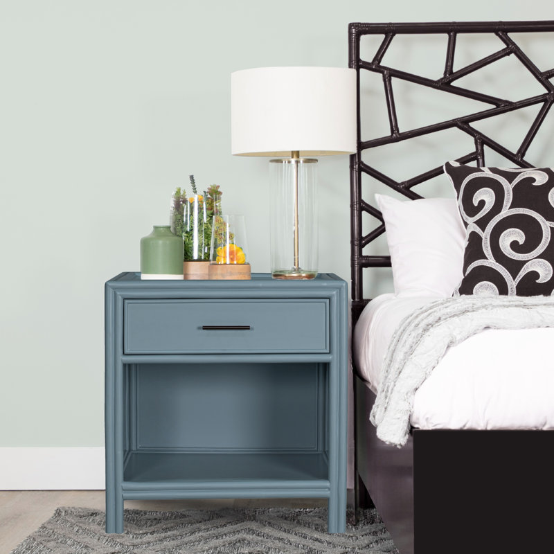 Clara Collection 1 - Drawer Nightstand, Blue Teal