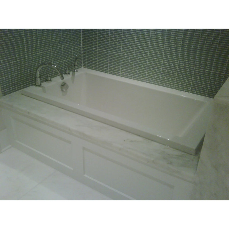 Lacey 60'' L Soaking Bathtub, White, Satin Chrome