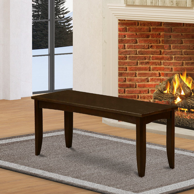 Parfait Dining Table Bench with Wooden Seat, Cappuccino