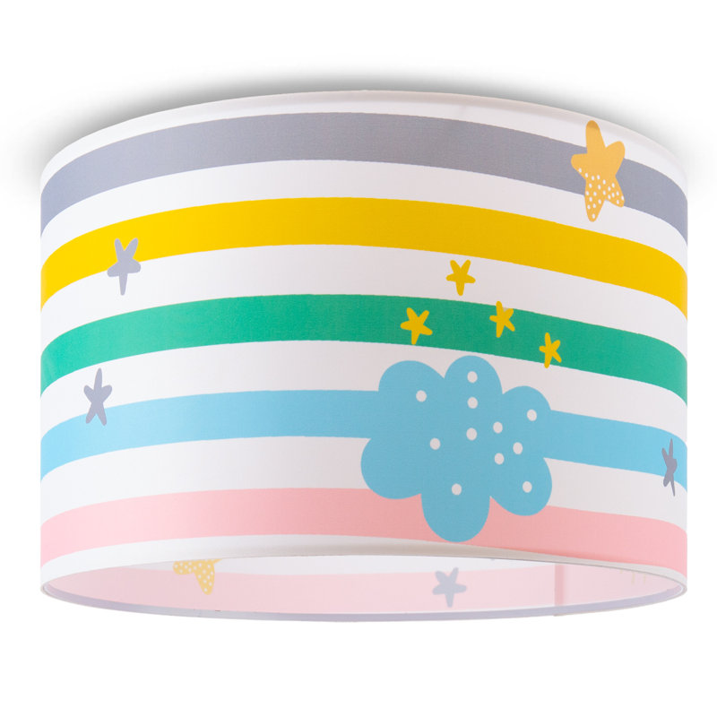 Javan Fabric Flush Ceiling Light