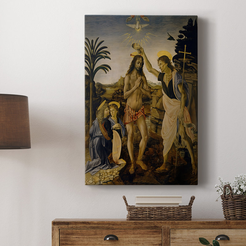 Le Baptême du Christ - toile tendue par Leonardo Da Vinci, 8 x 12