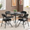Ensemble 5 pièces de table et chaises pliantes, ensemble de salle à manger pliable peu encombrant avec chaises pliantes rembourrées en PU et table pliante portative