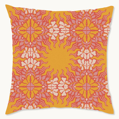 Housse de coussin géométrique en polyester