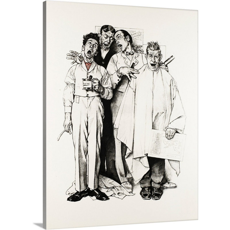 «Norman Rockwell Barberhop Quartet», art mural sur toile, Toile tendue, H 32 po x l 24 po x P 1,25 po