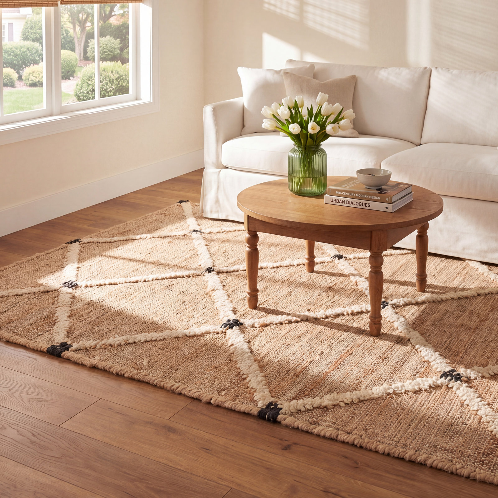 Kali Natural Handwoven Jute Rug, Natural, Rectangle 3' x 5'