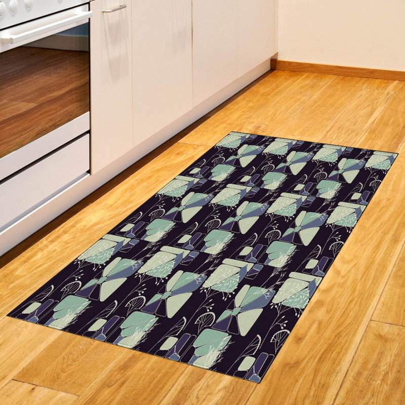 Tapis décoratif floral à haute densité en fibres de polyester, Rectangle 2 pi 7 po x 5 pi