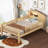 Twin Size Wood Platform Bed With House-Shaped Headboard, LED And Built-In Storage